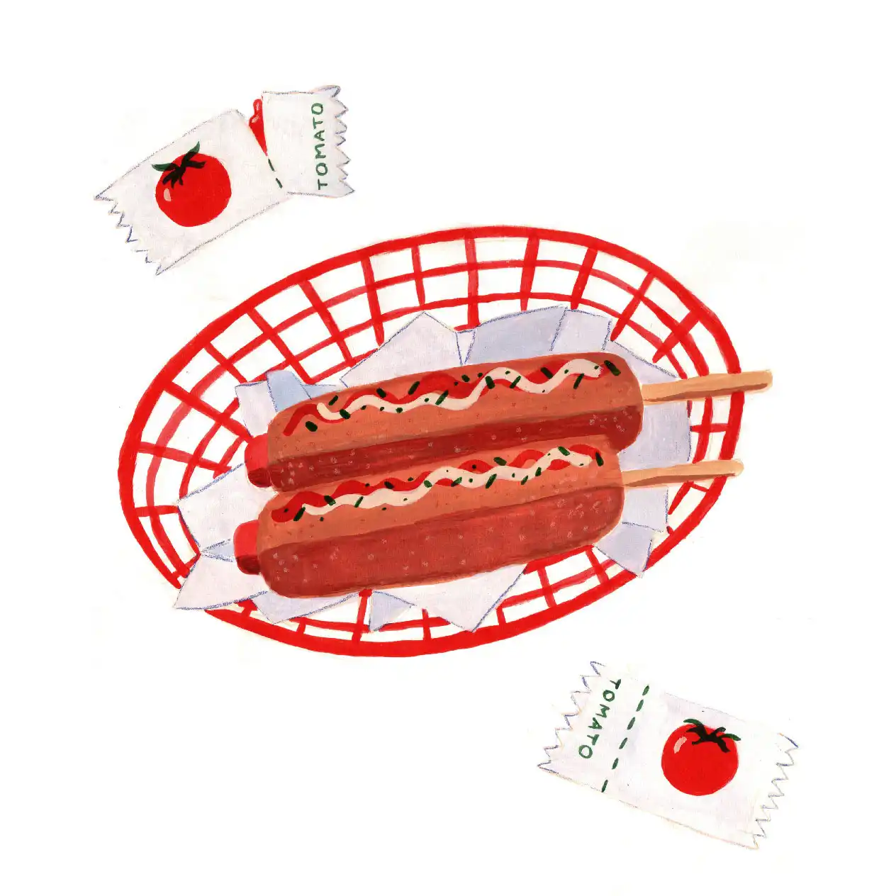 Corn Dogs illustration by Eve